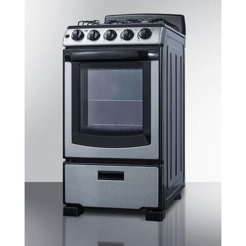 Summit Natural Gas Range/Stove Summit 20&quot; Wide Gas Range PRO201SS