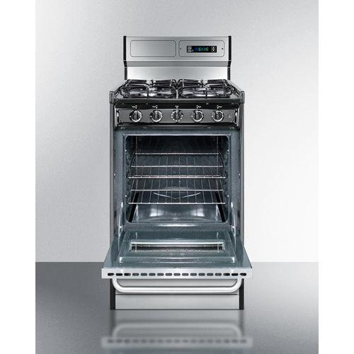 Summit Natural Gas Range/Stove Summit 20&quot; Wide Gas Range, Sealed Burners TTM1307BKSW