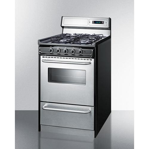 Summit Natural Gas Range/Stove Summit 20&quot; Wide Gas Range, Sealed Burners TTM1307BKSW