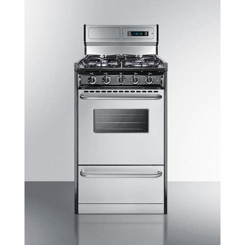 Summit Natural Gas Range/Stove Summit 20&quot; Wide Gas Range, Sealed Burners TTM1307BKSW