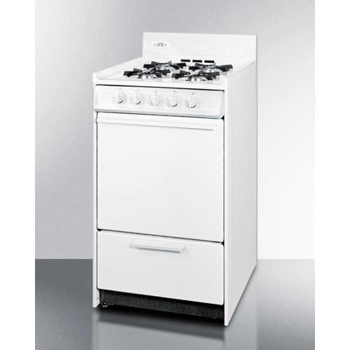 Summit Propane Range /Stove Summit 20" Wide Propane Gas Range, Battery Ignition (White) WLM110P