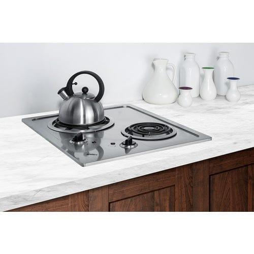 Summit Summit 21" Wide 230V 2-Burner Coil Cooktop CR2B224S
