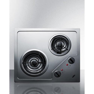Summit Summit 21" Wide 230V 2-Burner Coil Cooktop CR2B224S