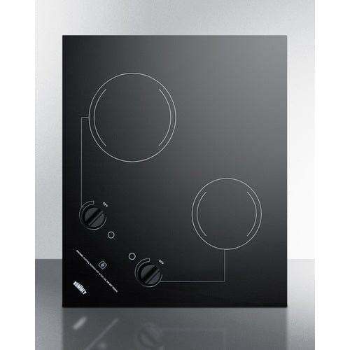 Summit Summit 21" Wide 230V 2-Burner Radiant Cooktop CR2B223G