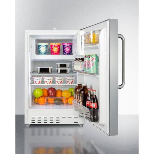 Summit Refrigerators Summit 21" Wide Built-in Refrigerator-Freezer, ADA Compliant ALRF48SSTB