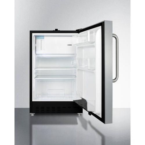 Summit Refrigerators Summit 21" Wide Built-in Refrigerator-Freezer, ADA Compliant ALRF49BSSTB