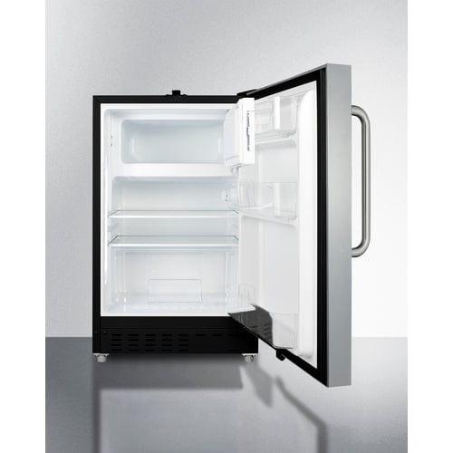 Summit Refrigerators Summit 21" Wide Built-in Refrigerator-Freezer, ADA Compliant ALRF49BSSTB