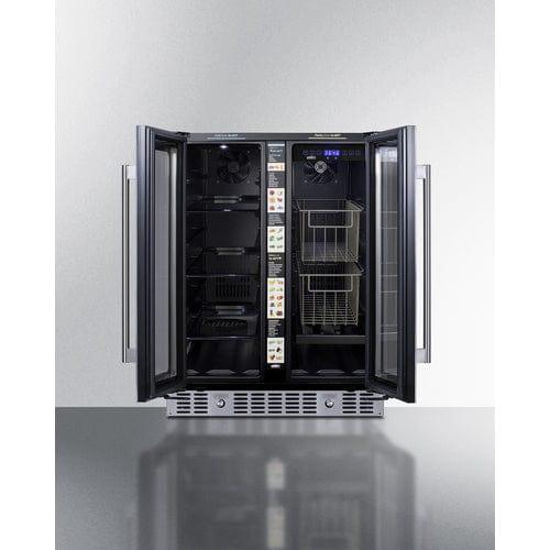 Summit Refrigerators Summit 24" Built-In Dual-Zone Produce Refrigerator, ADA Compliant ALFD24WBVCSSPANTRY