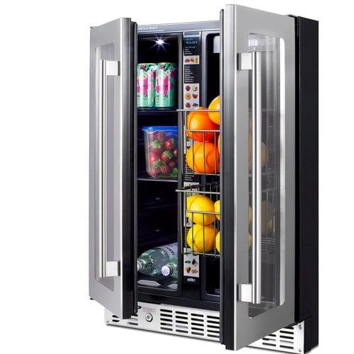 Summit Refrigerators Summit 24" Built-In Dual-Zone Produce Refrigerator, ADA Compliant ALFD24WBVCSSPANTRY