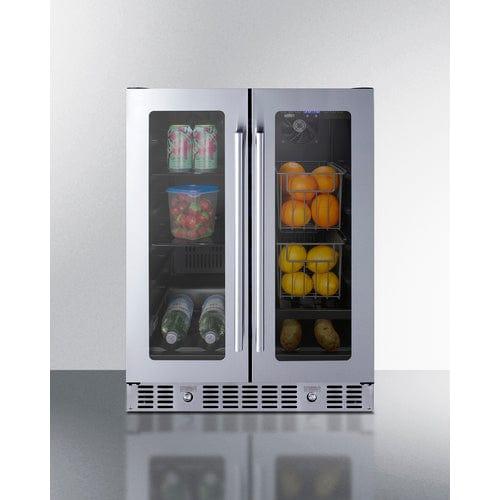 Summit Refrigerators Summit 24&quot; Built-In Dual-Zone Produce Refrigerator, ADA Compliant ALFD24WBVCSSPANTRY