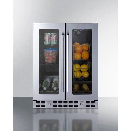 Summit Refrigerators Summit 24" Built-In Dual-Zone Produce Refrigerator, ADA Compliant ALFD24WBVCSSPANTRY