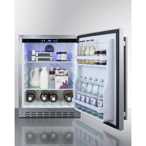 Summit Freezers Summit 24" Built-In Outdoor Refrigerator, ADA Compliant AL55OSCSS