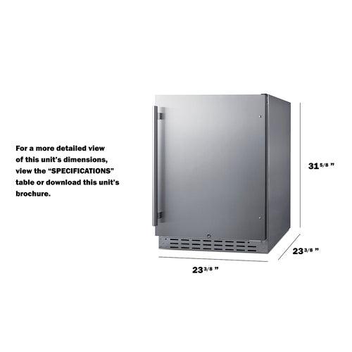 Summit Freezers Summit 24&quot; Built-In Outdoor Refrigerator, ADA Compliant AL55OSCSS