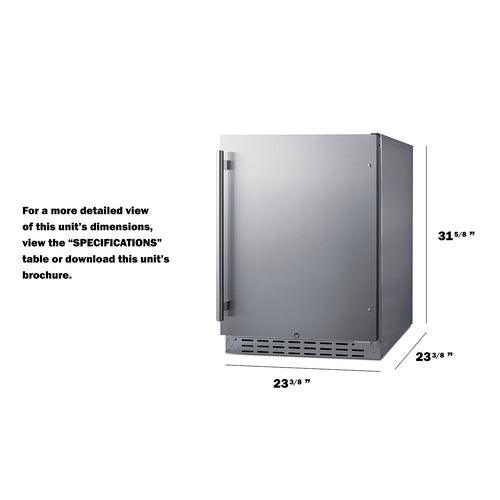 Summit Freezers Summit 24" Built-In Outdoor Refrigerator, ADA Compliant AL55OSCSS