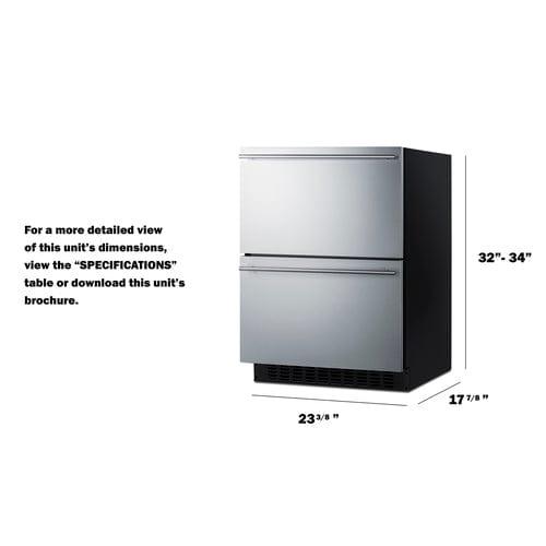 Summit Refrigerators Summit 24" Wide 2-Drawer All-Refrigerator, ADA Compliant ASDR2414