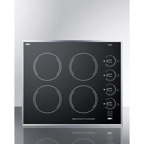 Summit Summit 24" Wide 230V 4-Burner Radiant Cooktop CR424BL