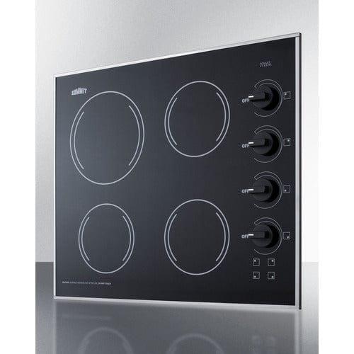 Summit Summit 24" Wide 230V 4-Burner Radiant Cooktop CR425BL