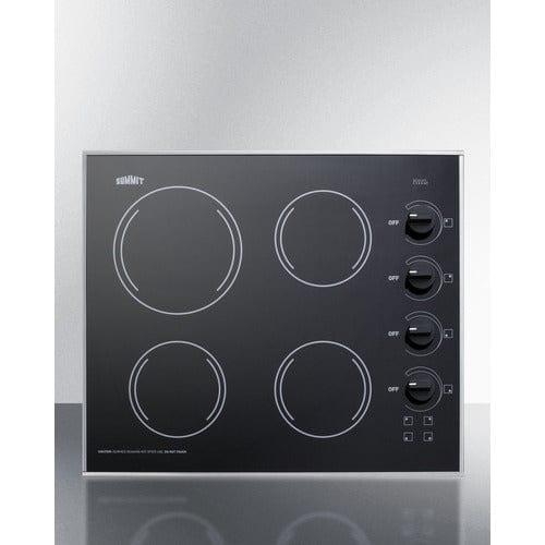 Summit Summit 24" Wide 230V 4-Burner Radiant Cooktop CR425BL