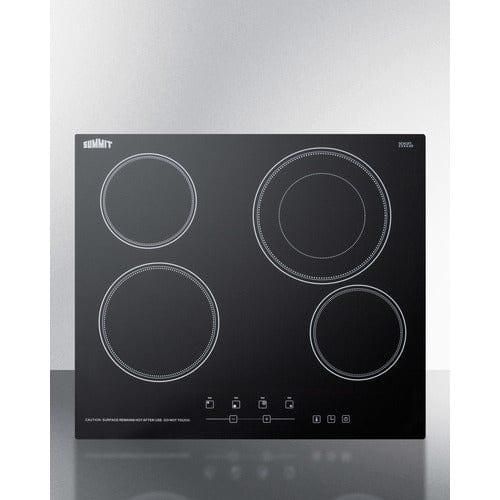 Summit Summit 24&quot; Wide 230V 4-Burner Radiant Cooktop CR4B23T5B