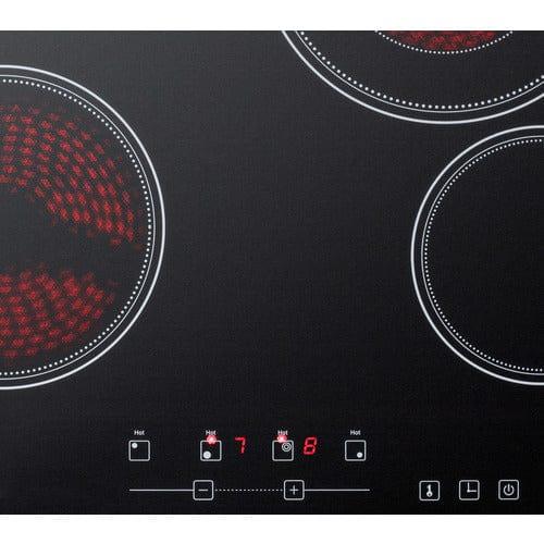 Summit Summit 24" Wide 230V 4-Burner Radiant Cooktop CR4B23T5B