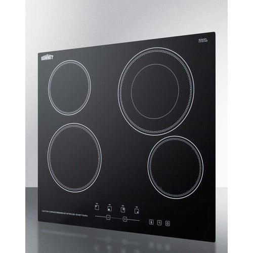 Summit Summit 24&quot; Wide 230V 4-Burner Radiant Cooktop CR4B23T5B