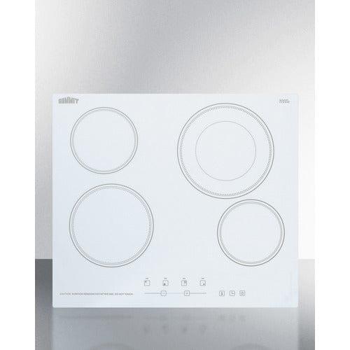 Summit Summit 24" Wide 230V 4-Burner Radiant Cooktop CR4B23T6W