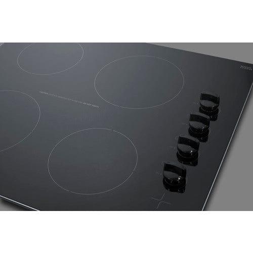 Summit Electric Cooktops Summit 24&quot; Wide 230V 4-Burner Radiant Cooktop CR4B242BK