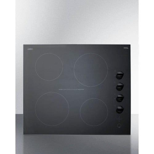 Summit Electric Cooktops Summit 24&quot; Wide 230V 4-Burner Radiant Cooktop CR4B242BK