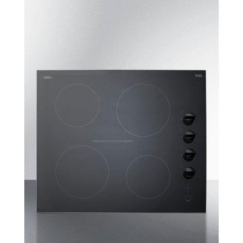 Summit Electric Cooktops Summit 24" Wide 230V 4-Burner Radiant Cooktop CR4B242BK