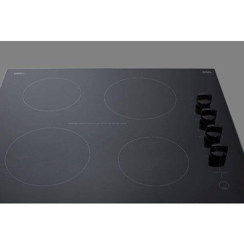 Summit Electric Cooktops Summit 24&quot; Wide 230V 4-Burner Radiant Cooktop CR4B242BK