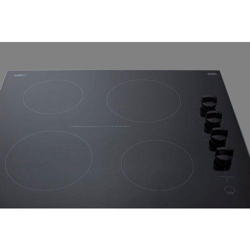 Summit Electric Cooktops Summit 24" Wide 230V 4-Burner Radiant Cooktop CR4B242BK