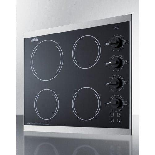 Summit Summit 24" Wide 230V 4-Burner Radiant Cooktop CRS426BL