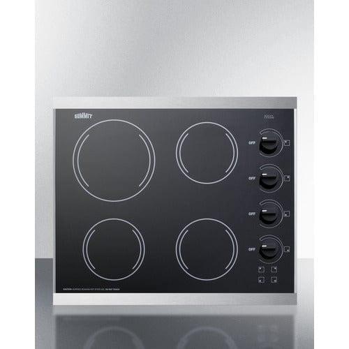 Summit Summit 24&quot; Wide 230V 4-Burner Radiant Cooktop CRS426BL