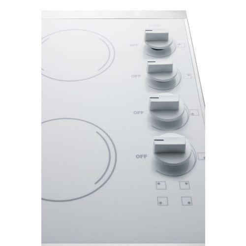 Summit Summit 24&quot; Wide 230V 4-Burner Radiant Cooktop CRS426WH