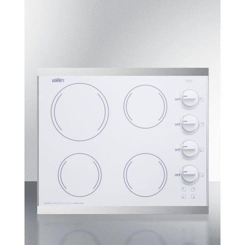Summit Summit 24" Wide 230V 4-Burner Radiant Cooktop CRS426WH