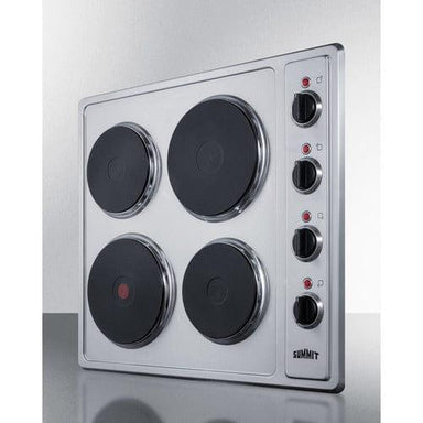 Summit Summit 24" Wide 230V 4-Burner Solid Disk Cooktop CSD4B24