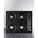 Summit Gas Cooktop Summit 24" Wide 4-Burner Gas Cooktop; Battery Ignition; Black  TNL03P