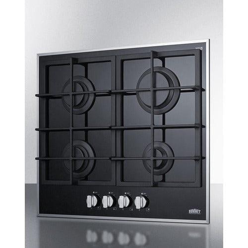 Summit Summit 24" Wide 4-Burner Gas Cooktop GC424BGL