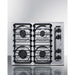 Summit Gas Cooktop Summit 24" Wide 4-Burner Natural Gas Cooktop (Brushed Chrome) ZTL033S