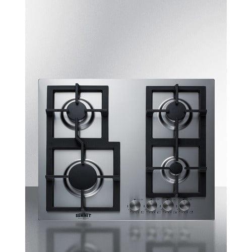 Summit Gas Cooktop Summit 24" Wide 4-Burner Propane Gas Cooktop (Stainless Steel) GCJ4SSLP