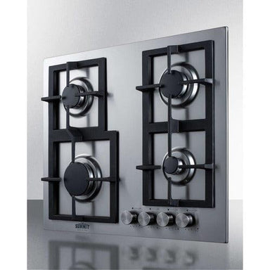 Summit Gas Cooktop Summit 24" Wide 4-Burner Propane Gas Cooktop (Stainless Steel) GCJ4SSLP