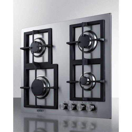Summit Gas Cooktop Summit 24" Wide 4-Burner Propane Gas Cooktop (Stainless Steel) GCJ4SSLP