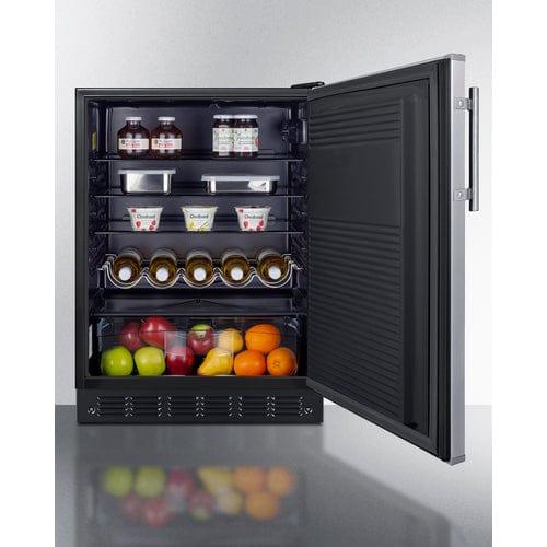 Summit Refrigerators Summit 24" Wide All-Refrigerator, ADA Compliant FF708BLSSADA