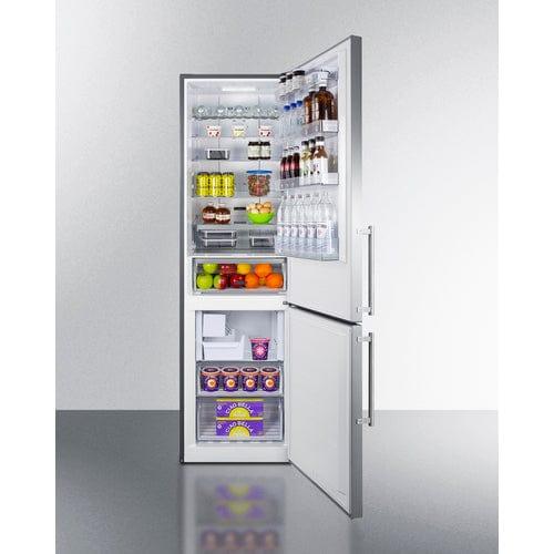 Summit Refrigerators Summit 24&quot; Wide Bottom Freezer Refrigerator With Icemaker FFBF181ES2IM