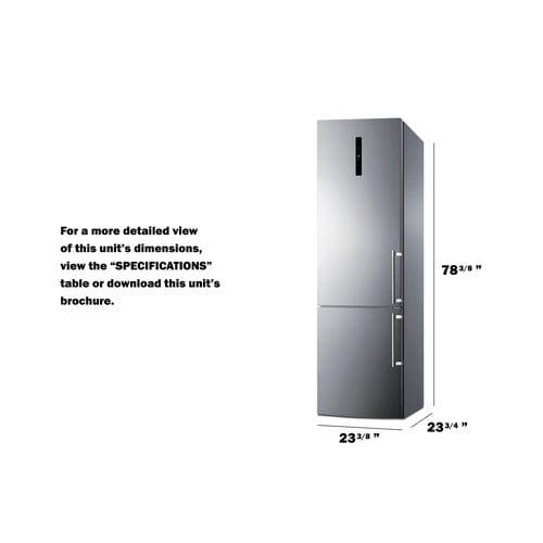 Summit Refrigerators Summit 24" Wide Bottom Freezer Refrigerator With Icemaker FFBF181ES2IMLHD