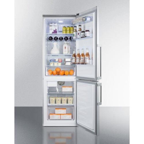 Summit Refrigerators Summit 24&quot; Wide Bottom Freezer Refrigerator With Icemaker FFBF247SSIM