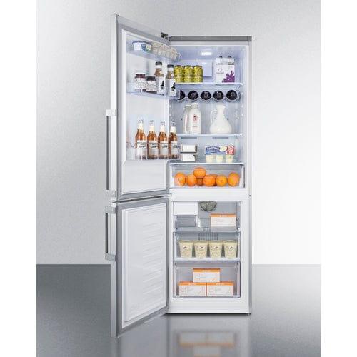 Summit Refrigerators Summit 24&quot; Wide Bottom Freezer Refrigerator With Icemaker FFBF247SSIMLHD