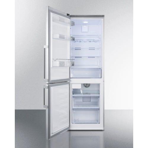 Summit Refrigerators Summit 24&quot; Wide Bottom Freezer Refrigerator With Icemaker FFBF247SSIMLHD