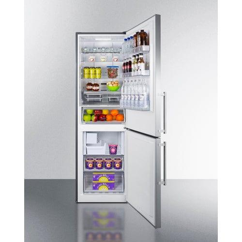 Summit Refrigerators Summit 24&quot; Wide Bottom Freezer Refrigerator with Icemaker FFBF249SS2IM