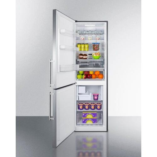 Summit Refrigerators Summit 24&quot; Wide Bottom Freezer Refrigerator with Icemaker FFBF249SS2IMLHD